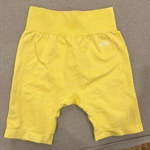 AYBL yellow workout shorts